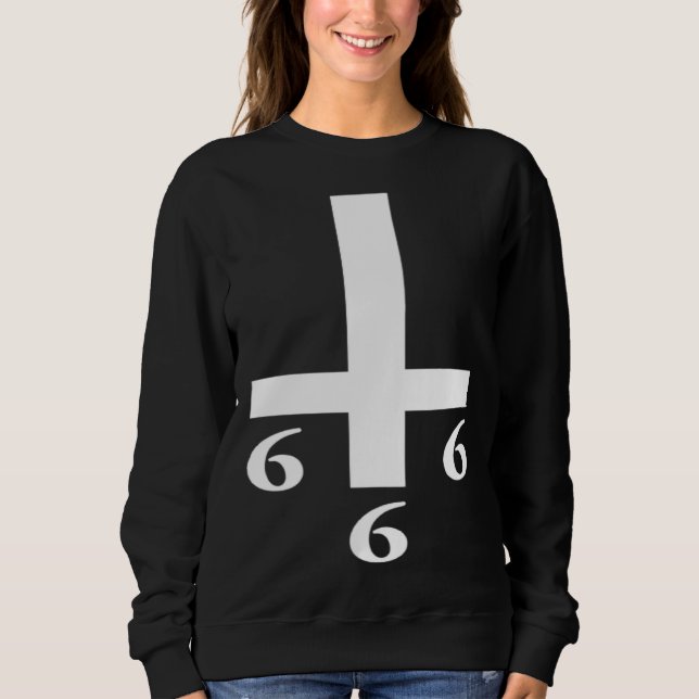 Moletom Inverted Cross 666 Upside Down Satan Antichrist At (Frente)