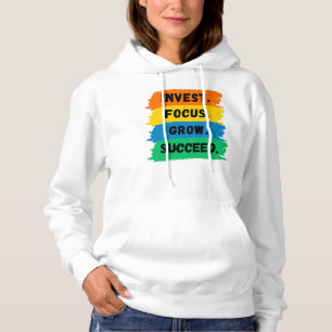 Moletom Invest, Foco, Crescer, Slogan motivacional bem-suc