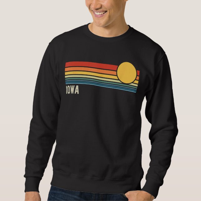 Moletom Iowa USA Retro Sunset Style Design (Frente)