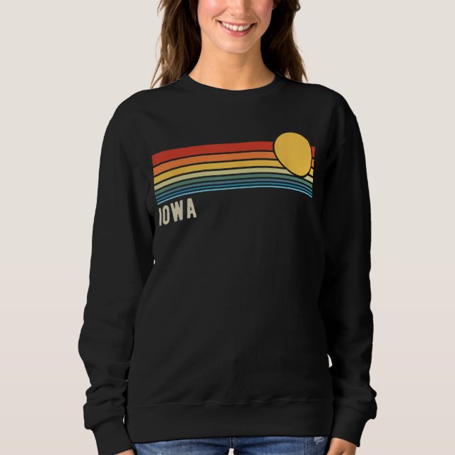 Moletom Iowa USA Retro Sunset Style Design (Frente)