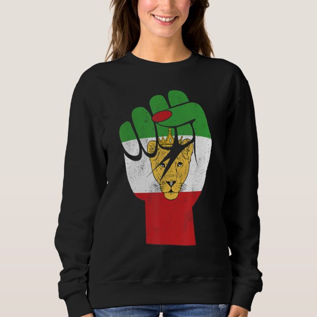 Moletom Iran flag, Iranian Lion Symbol, Iranian Lioness, F (Frente)
