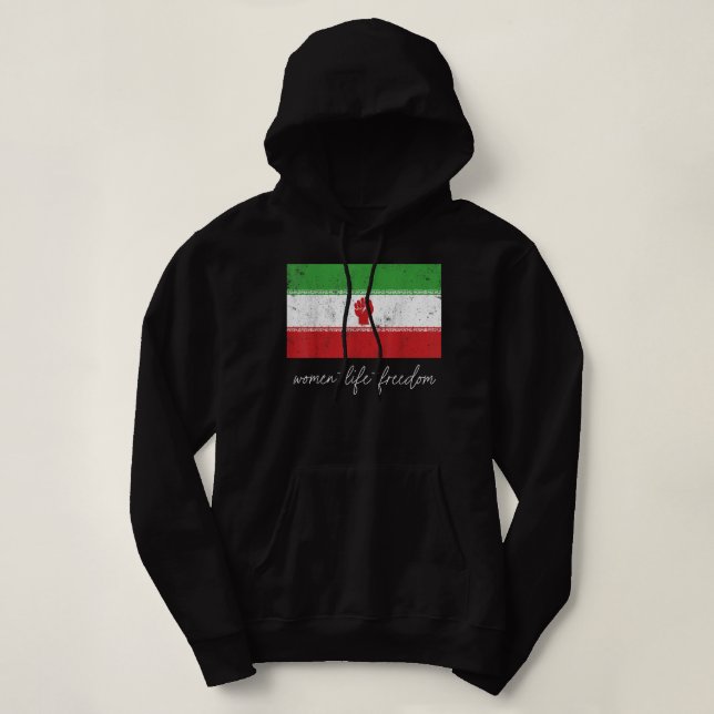 Moletom Iranian Flag Female with Fist Support Women of Ira (Frente do Design)