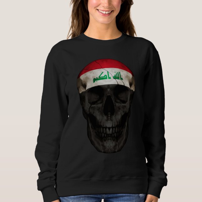 Moletom Iraq Flag Skull Iraqi Roots Proud Patriotic (Frente)