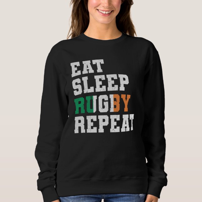 Moletom Ireland Eat Sleep Rugby Repeat Irish Pride (Frente)