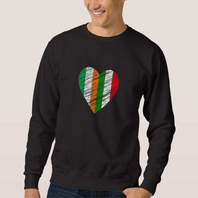 Moletom Ireland Italy Heart Italian Flag Irish Flag Love H (Frente)