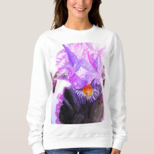 Moletom Íris Roxa Flor Floral Aquarela Aniversário