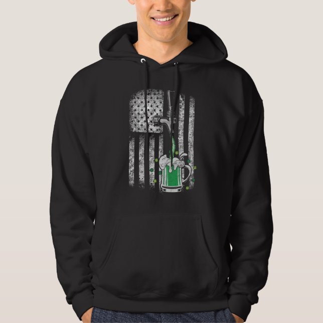 Moletom Irish American Flag Beer Shamrock Rua Patrick (Frente)