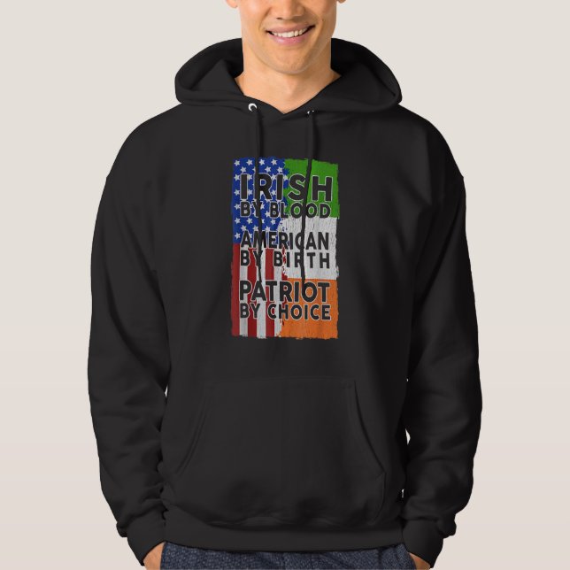 Moletom Irish American Flag Celtic Cross Funny St Patrick' (Frente)