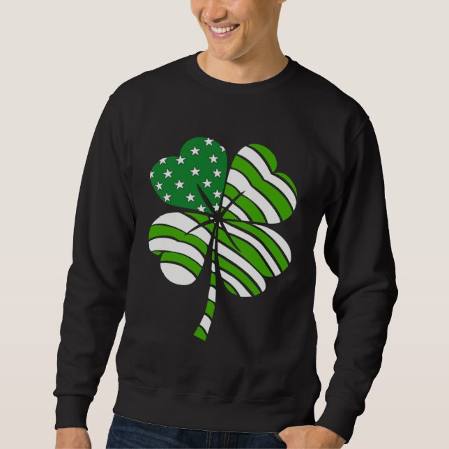 Moletom Irish American Pride Shamrock C Happy St Patrick's (Frente)