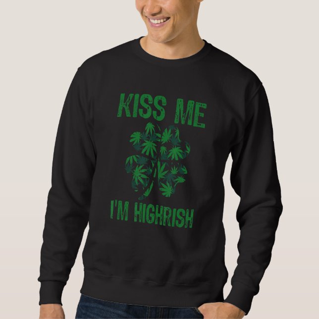 Moletom Irish Clover St Patricks Day Shamrock Kiss Me Im H (Frente)
