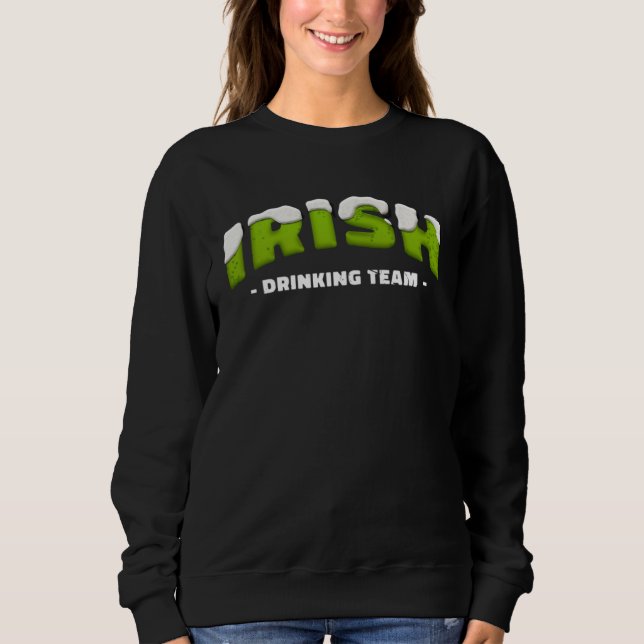 Moletom Irish Drinking Team Group tee St Patricks Day Gree (Frente)