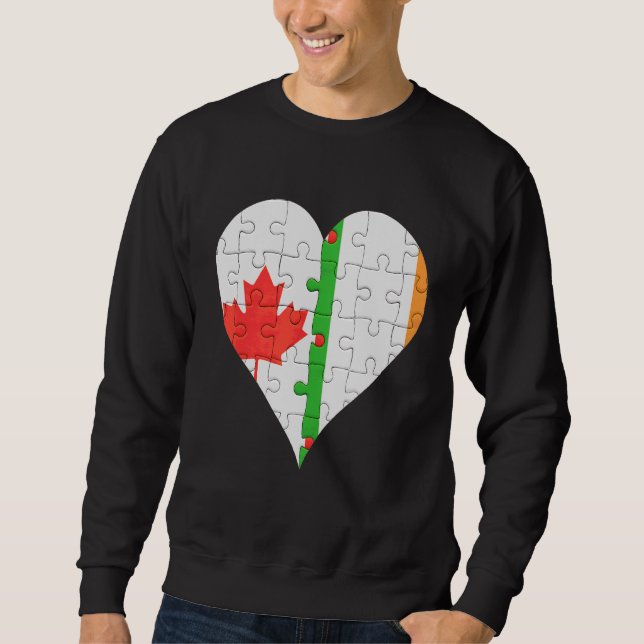 Moletom Irish Flag Heart canadense (Frente)