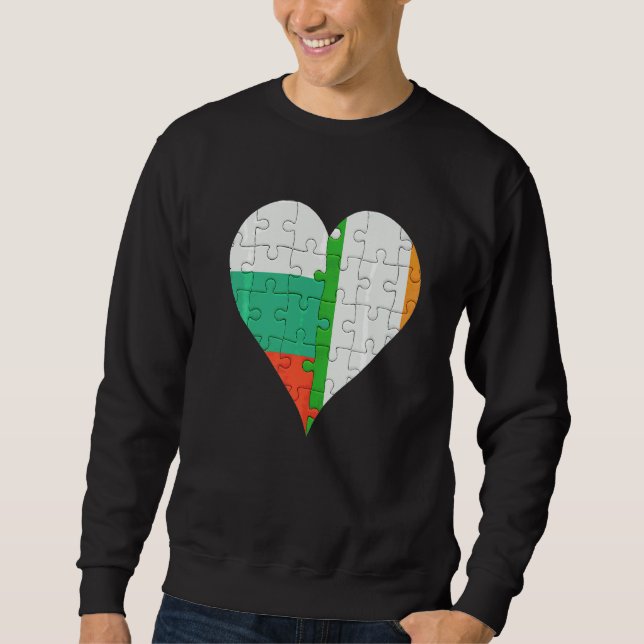 Moletom Irish Flag Heart da Bulgária (Frente)