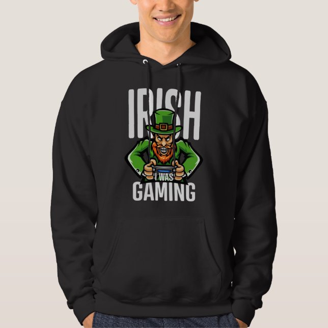 Moletom Irish I Was Gaming Game Controller St Patrick s Da (Frente)