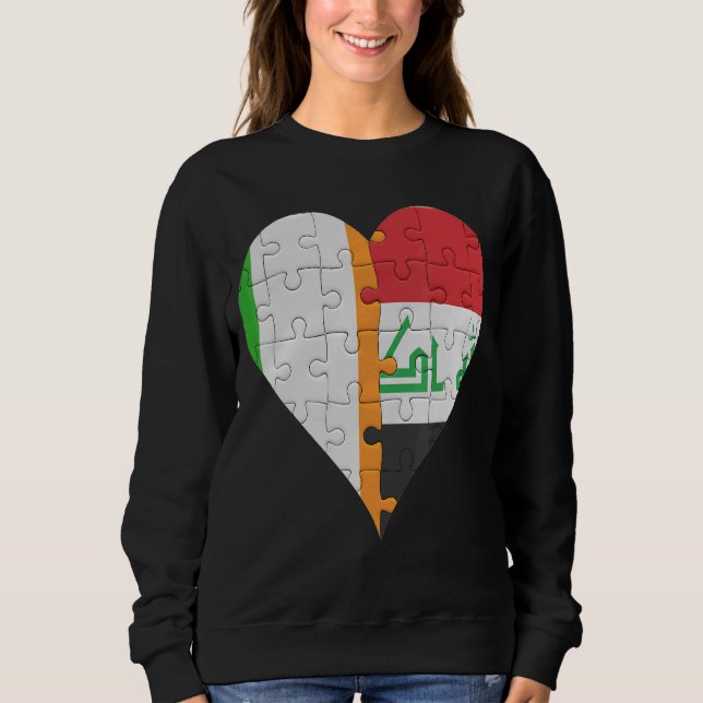 Moletom Irish Iraqi Flag Heart (Frente)
