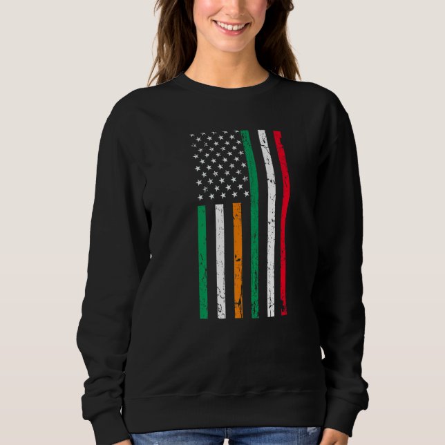 Moletom Irish Italian American Flag Ireland Italy USA Prid (Frente)