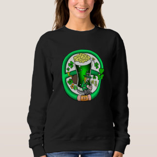 Moletom Irish lucky shamrock with beer mug St Patrick's Da
