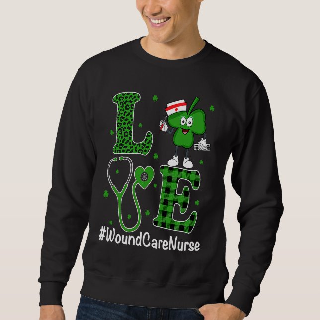 Moletom Irish Nurse  St Patricks Day Love Wound Care Nurse (Frente)