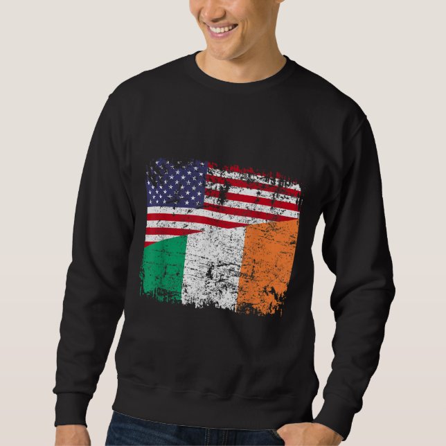 Moletom IRISH ROOTS Half American Flag IRLANAND (Frente)