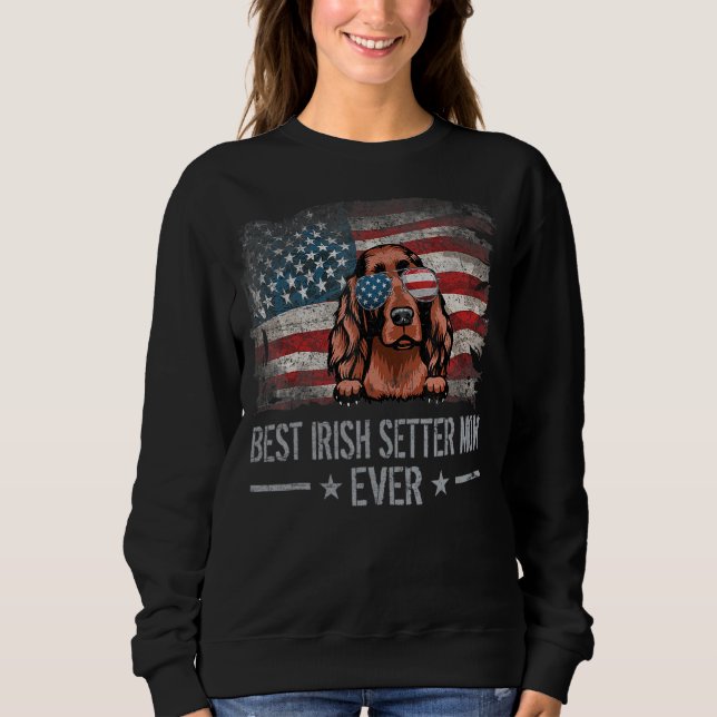 Moletom Irish Setor Best Dog Mãe Alguma Vez Retro Eua Amer (Frente)