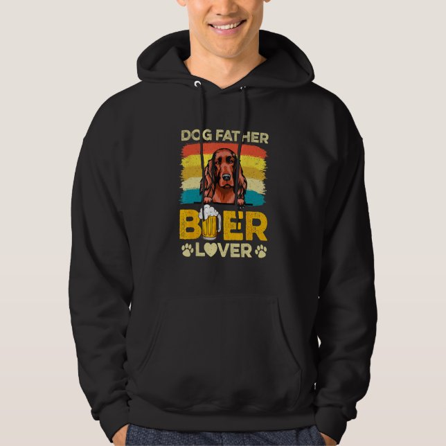 Moletom Irish Setter Dog Father Beer  Dog Dad Father s Day (Frente)