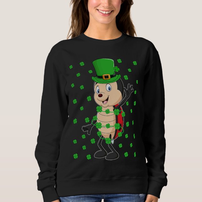 Moletom Irish Shamrock Leprechaun Ladybug St Patrick's Day (Frente)