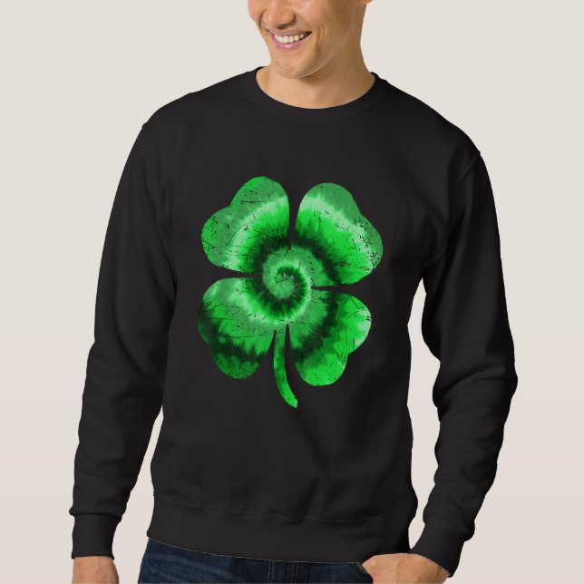 Moletom Irish Shamrock Tie Dye Happy St Patrick's Day Go L (Frente)