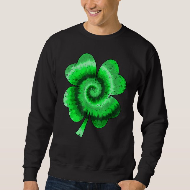 Moletom Irish Shamrock Tie Dye Happy St Patrick's Day Go L (Frente)