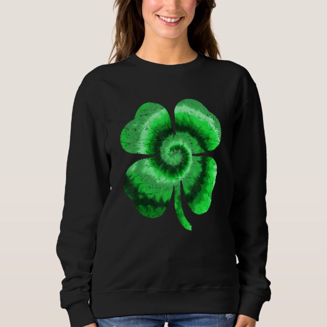 Moletom Irish Shamrock Tie Dye Happy St Patrick's Day Go L (Frente)