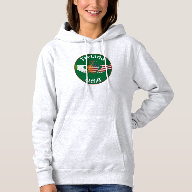Moletom Irlanda EUA Claddagh Hoodie (Frente)