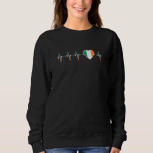 Moletom Irlandês Heartbeat I Love Ireland Flag Heart Prid
