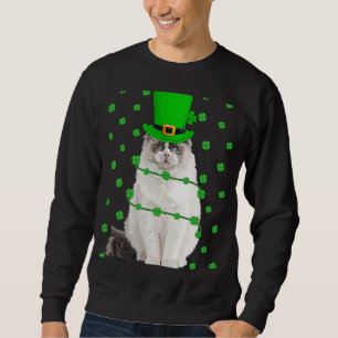 Moletom Irlandês Shamrock Leprechaun Ragdoll Cat Rua de Pa