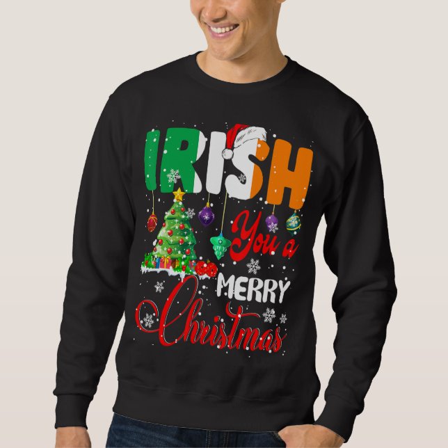 Moletom Irlandês Você Um Feliz Natal Papais noeis Irish Fl (Frente)