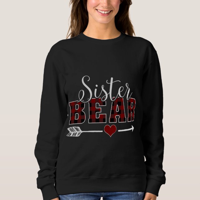 Moletom Irmã Bear Buffalo Xadrez Seta Filha de Natal (Frente)
