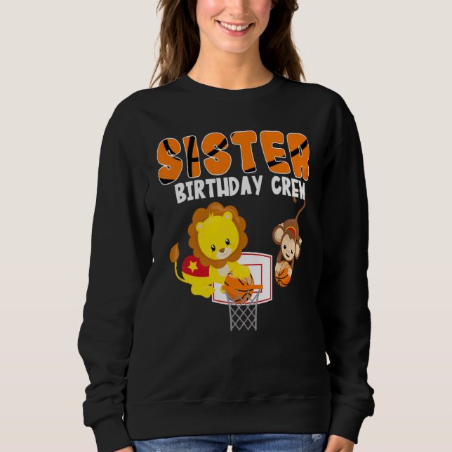 Moletom Irmã Birthday Crew Theme Lion Monkey (Frente)