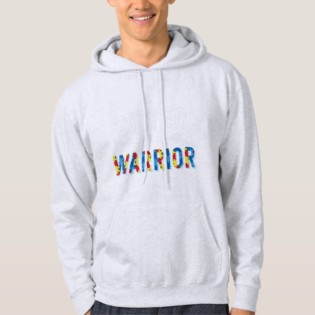 Moletom Irmã De design De Guerreiro. Coloque a quebra-cabe (Frente)