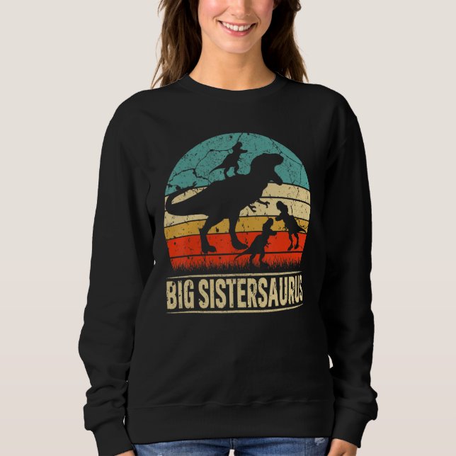 Moletom Irmã Grande Dinossauro T Rex Big Sistersaurus 3 Cr (Frente)