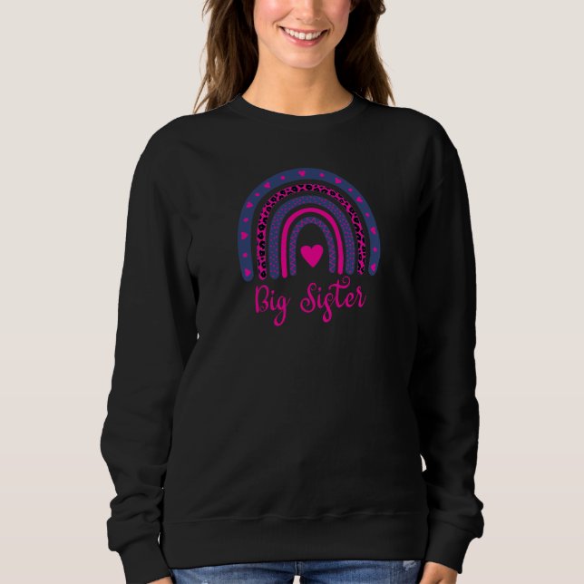 Moletom Irmã Mais Velha Boho Rosa Arco-Íris Irmã Mais Velh (Frente)