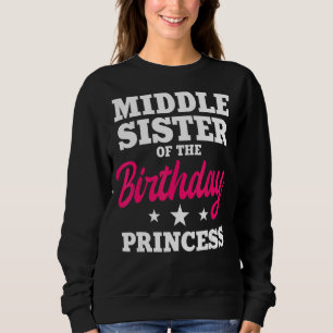 Moletom Irmã Média do aniversário da festa da Princesa