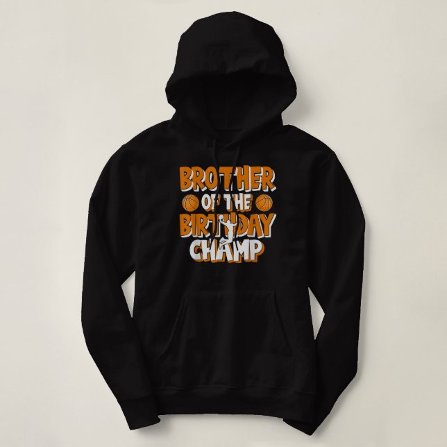 Moletom Irmão Da Peça De Basquete De Boys De Aniversário (Frente do Design)