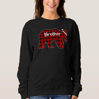Moletom Irmão de pijama de Natal do urso xadrez vermelho F