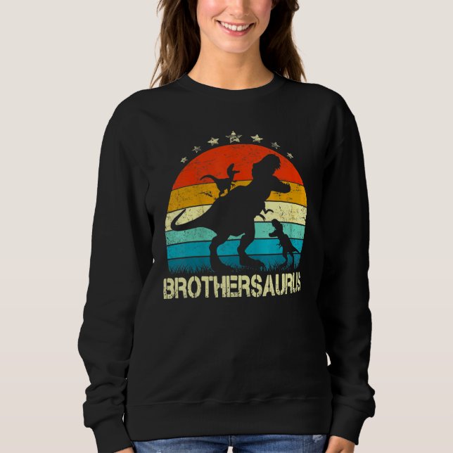 Moletom Irmão Dinosaur Brothersaurus 2 Dois Crianças Chris (Frente)