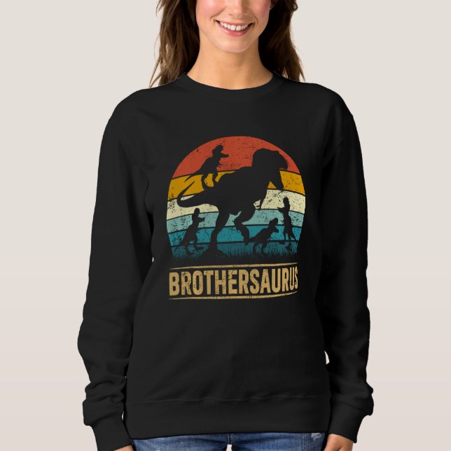 Moletom Irmão Dinossaur Rex Brothersaurus 4 Crianças Pai S (Frente)
