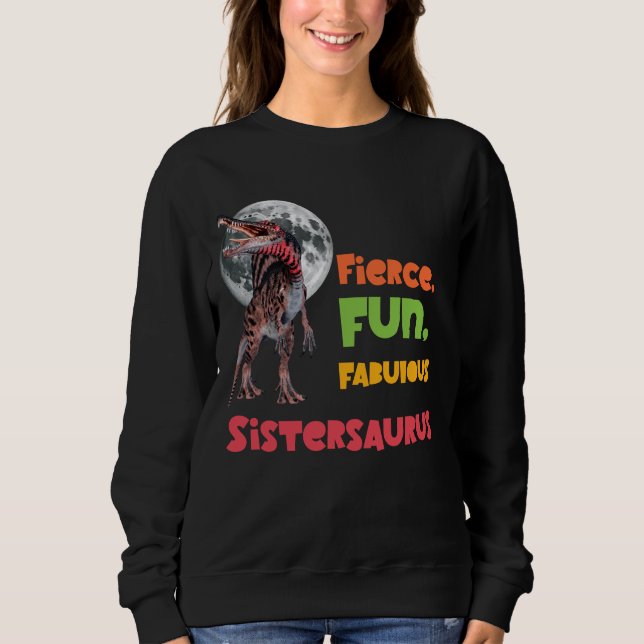 Moletom Irmãs Saurus Esquadrão de Dinossauros Irmãs Combin (Frente)
