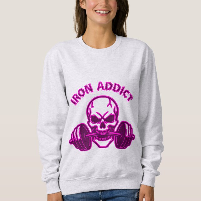 Moletom Iron Addict - Skull Bodybuilding and Weightlifting (Frente)