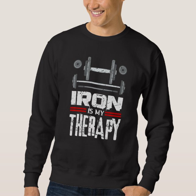 Moletom Iron Is My Therapy Sport Bodybuilding Gym Workout  (Frente)