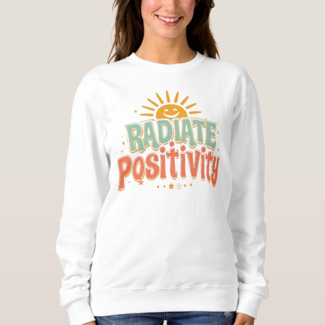 Moletom "Irradie Positividade" Citação Retro Sunshine (Frente)