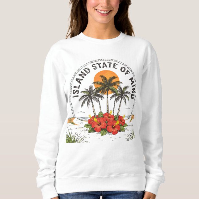 Moletom Island State of Mind Vintage Tropical Hibiscus (Frente)
