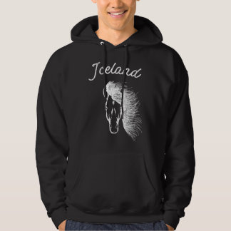 Moletom Islândia Hoodie com Cavalo Islandês