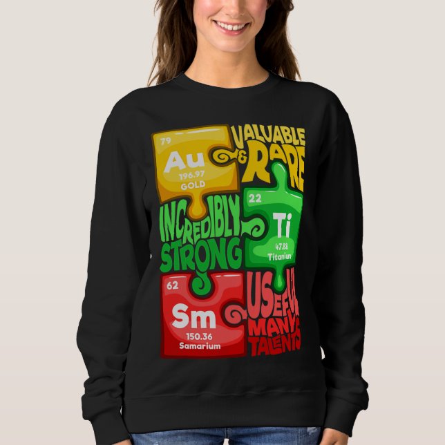 Moletom Ism Quebra-cabeça Chemistry Time Mesa Elementos Au (Frente)